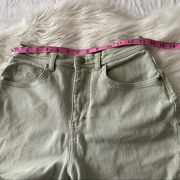 Pale Mint • High Waist Rolled Cut Off Jean Shorts - Picture 6 of 11